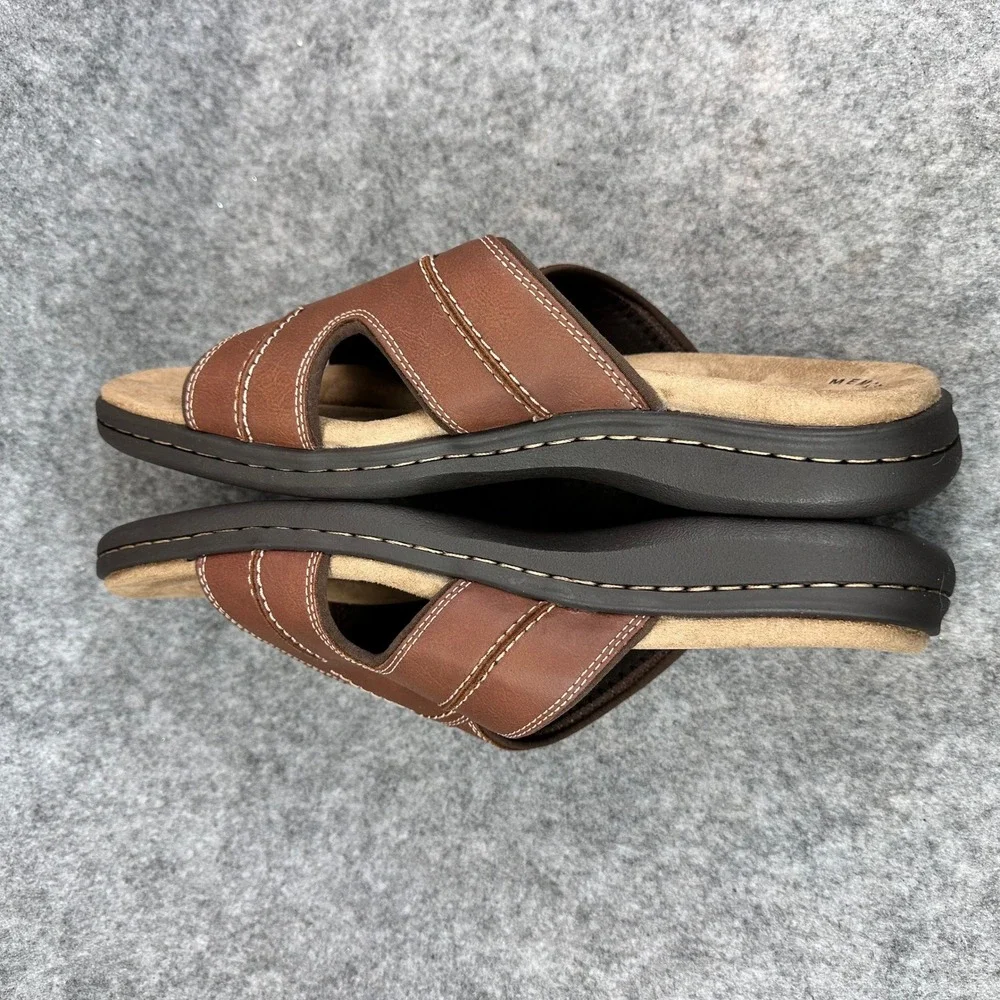 Dockers Sunland Mens Size 12 Chestnut Memory Foam Slide Sandals Casual Shoes New